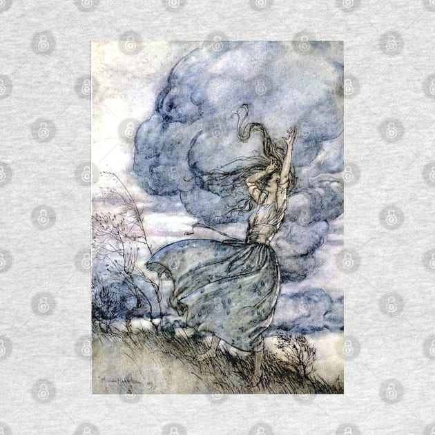 Undine Talks to the Clouds - Arthur Rackham by forgottenbeauty